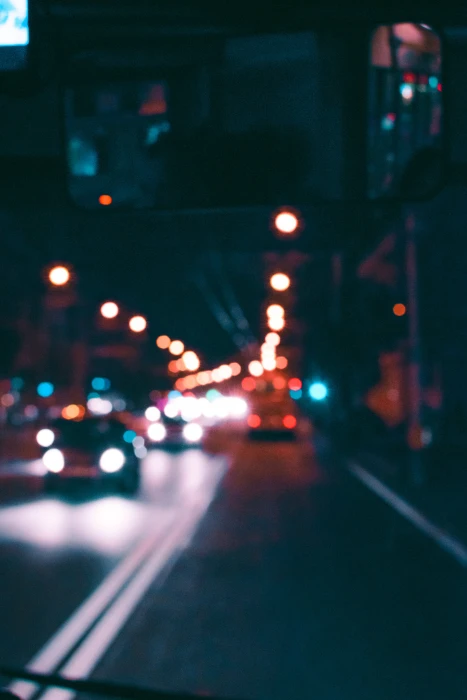 bokeh photography of vehicles on street at night traffic highway 2k 4k