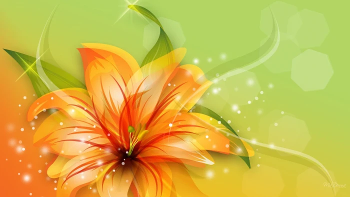 Magnificent Tiger Lily firefox persona orange flower green 2k