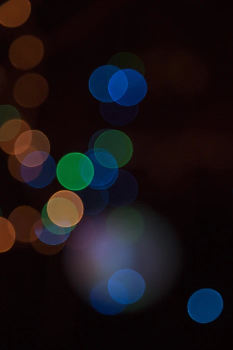 multicolored bokeh lights blur focus night black blurred 2k 4k
