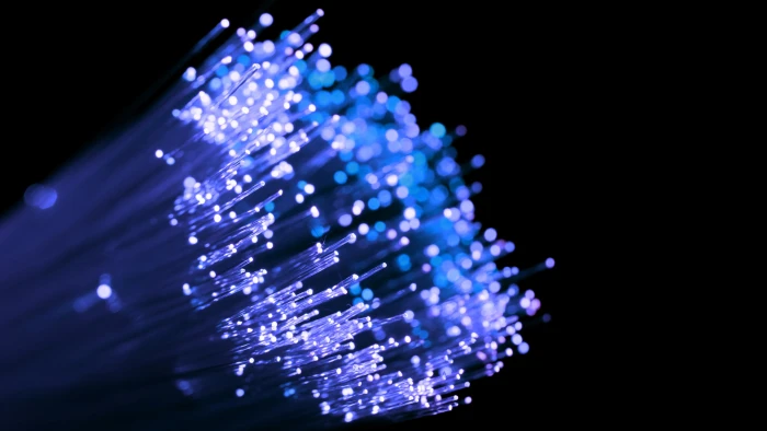 Optic fiber black background wires bokeh technology 2k 4k