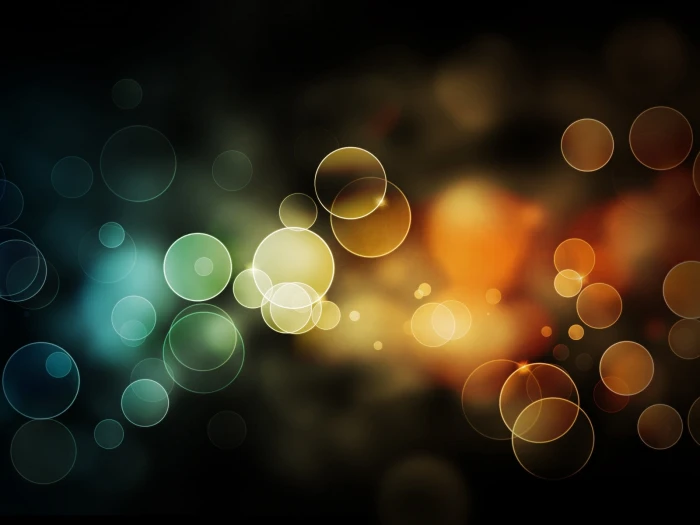 orange and teal bokeh photography circles glare background 2k