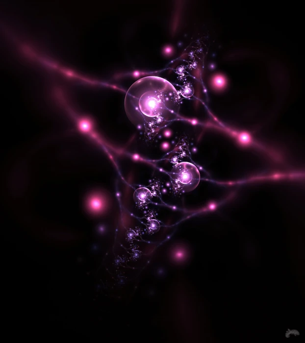 purple bokeh light neurons circles fractal abstract backgrounds 2k