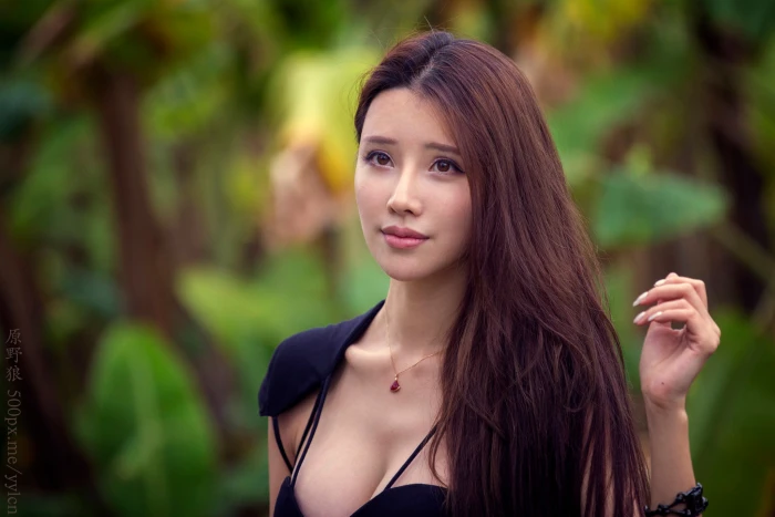 women brunette outdoors long hair face portrait 2k