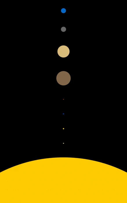 yellow bokeh Solar System space planet minimalism portrait display 2k