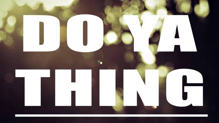 yellow light bokeh with text overlay dope Do Ya Thing white 2k 4k