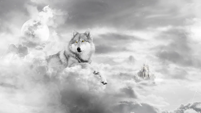 animals art castle CG clouds digital dream face fantasy 2k