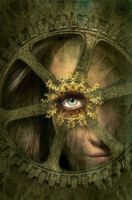 close up photo of person eye fantasy portrait wheel human 2k