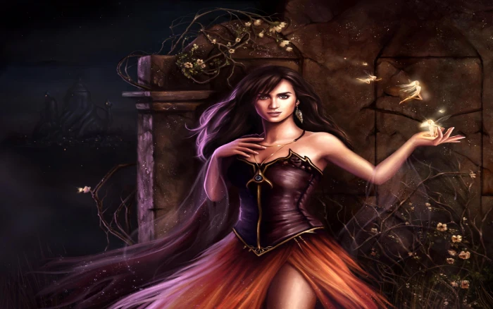 Fairie s Touch fairy magical girl beautiful woman flowers 2k