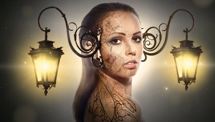 fantasy portrait lantern light beauty mystical graceful 2k 4k 5k