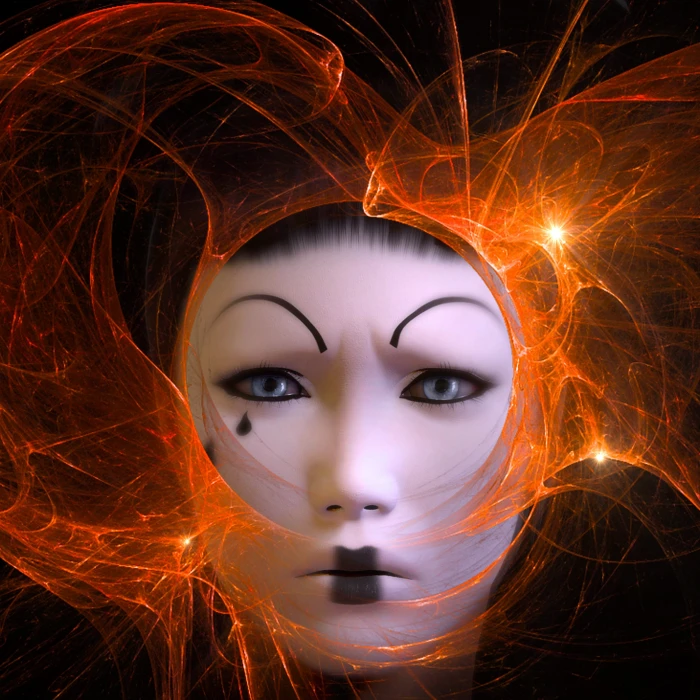 human face cd cover fantasy mystical portrait woman photo montage 2k