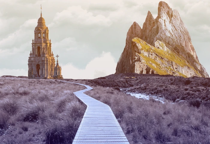 landscape fantastic fantasy mystical mood light surreal 2k 4k