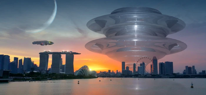 Marina Bay Sands in Singapore wallpaper fantasy city forward 2k 4k 5k