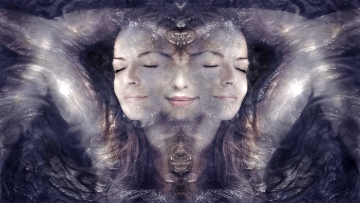 mirror photography of black haired woman fantasy portrait fairytale 2k 4k 5k