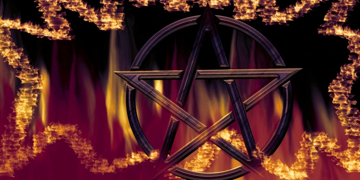 pentacle characters magic symbol background mystical fire 2k