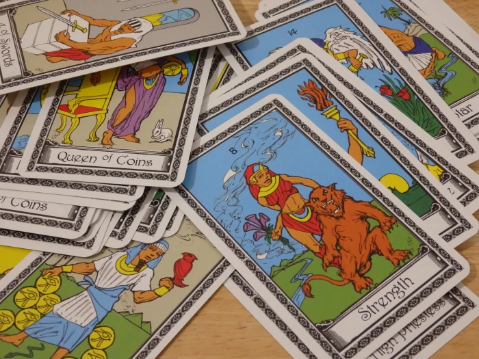 tarot card on brown table fortune cards mystic divination 2k 4k 5k