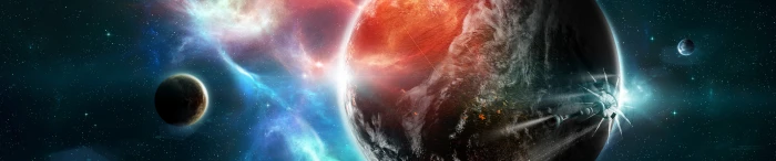 artwork dual outer planets screen space spaceships stars widescreen dualmonitor dualscreen 2k 4k 5k