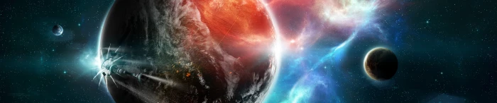 artwork dual outer planets screen space spaceships stars widescreen dualmonitor dualscreen 2k 4k 5k