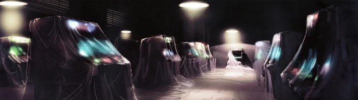 dual monitors multiple display arcade cabinet artwork tron legacy lights widescreen dualmonitor dualscreen 2k 4k