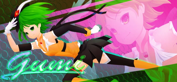 dual eyes green gumi hair multi vocaloid widescreen dualmonitor dualscreen 2k 4k