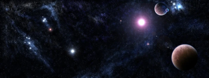 dual monitor multi nebula planets sci screen stars widescreen dualmonitor dualscreen 2k