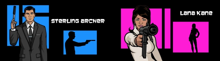 multiple display dual monitors Sterling Malory Archer Lana Kane widescreen dualmonitor dualscreen 2k 4k