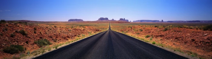 nature landscape desert highway dual screen road sky environment widescreen dualmonitor dualscreen 2k 4k