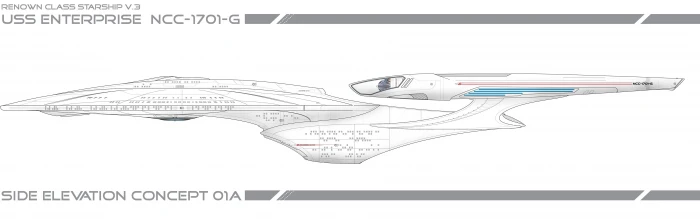 USS Enterprise NCC G side elevation concept Star Trek widescreen dualmonitor dualscreen 2k 4k