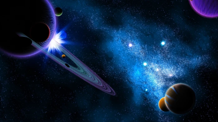 space art planetary ring universe outer galaxy planets 2k 4k 5k 8k
