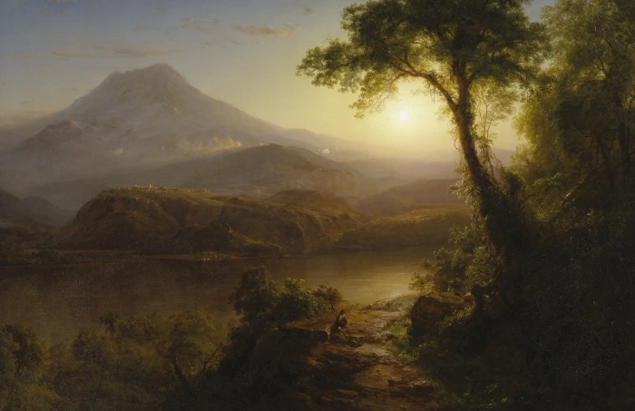 mountains nature tree picture Frederic Edwin Church The landscape in the Tropics 2k 4k 5k