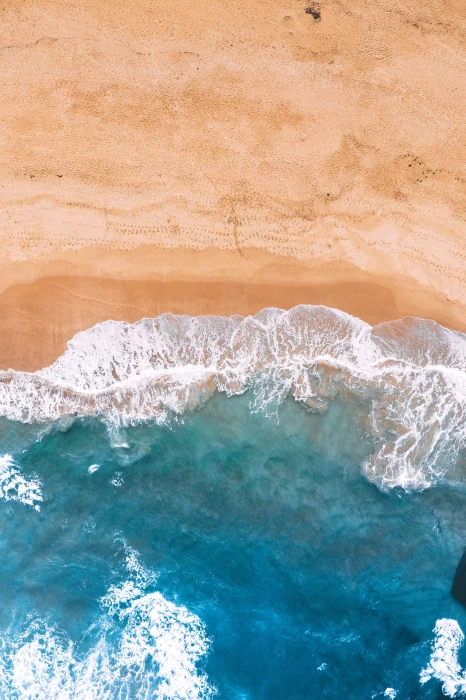 sea waves on brown sand drone view aerial beach coast 2k 4k