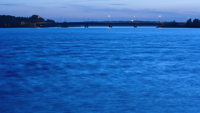 Calm waters white night and bridge HQ 2k 4k