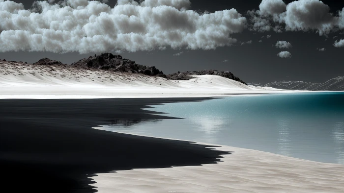 Black Sands beach digital ocean 2k 4k