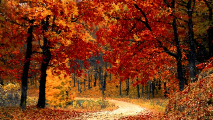 A day in Autumn Digital Paint 2k 4k 5k 8k