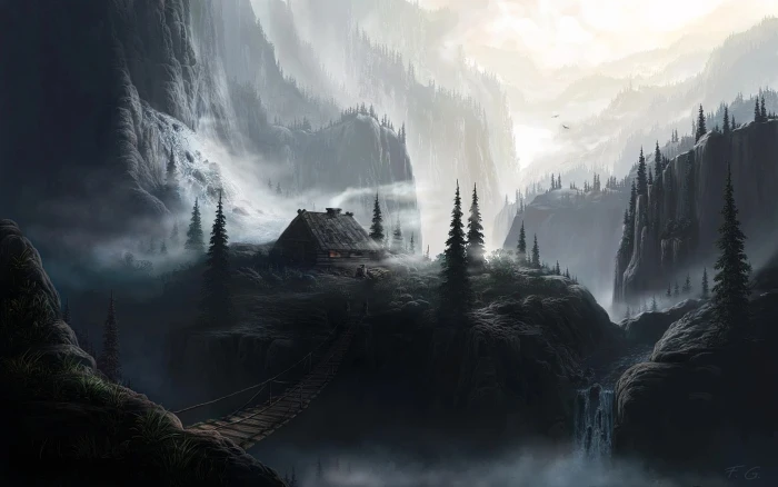 Fantasy Mountains Mist Wallpaper 2k