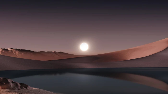 Windows 11 Desert Moon Scenery 2k