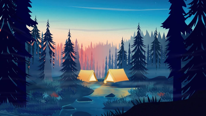 nature wallpaper camping minimalism 2k 4k