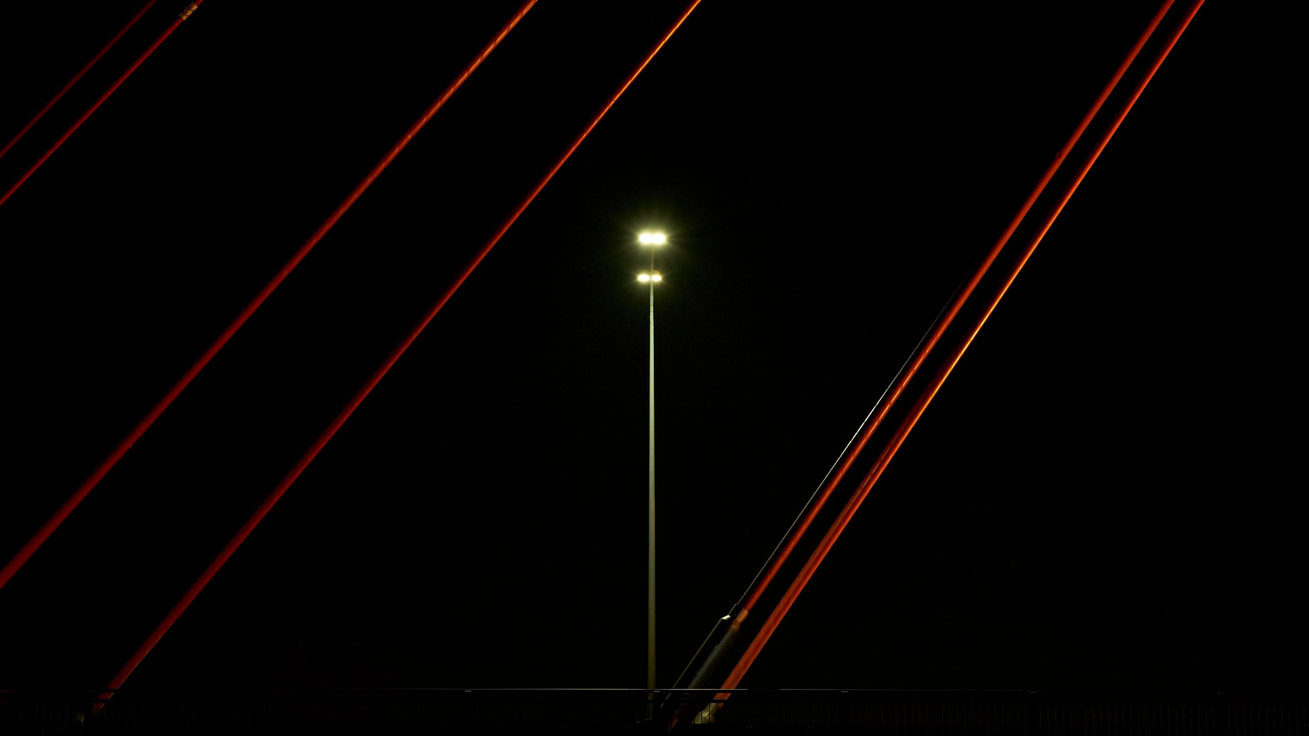 Street lamp on the cable stayed bridge 2k
