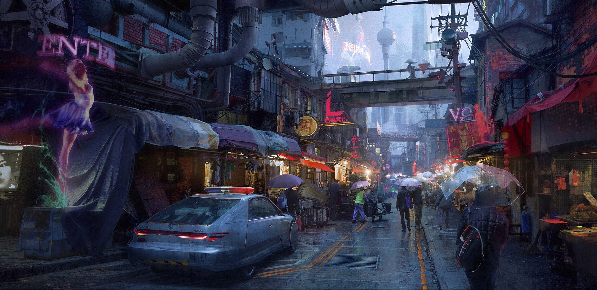 cyber city cyberpunk futuristic science fiction digital art 74