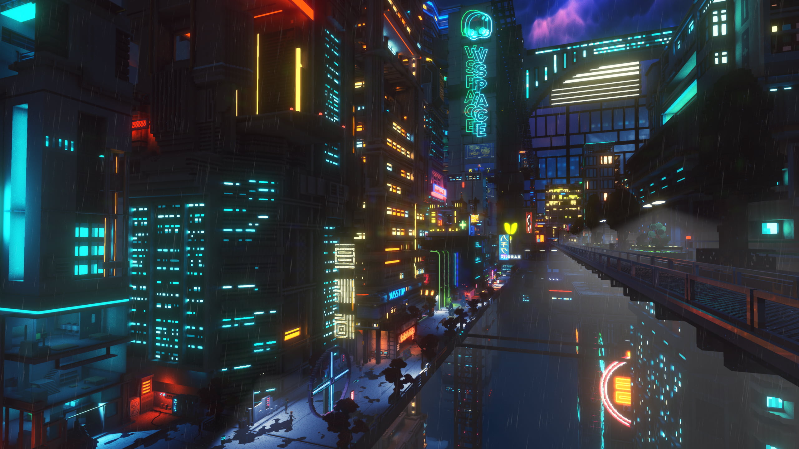 cyber Cyberpunk futuristic city anime post apocalypse 2k