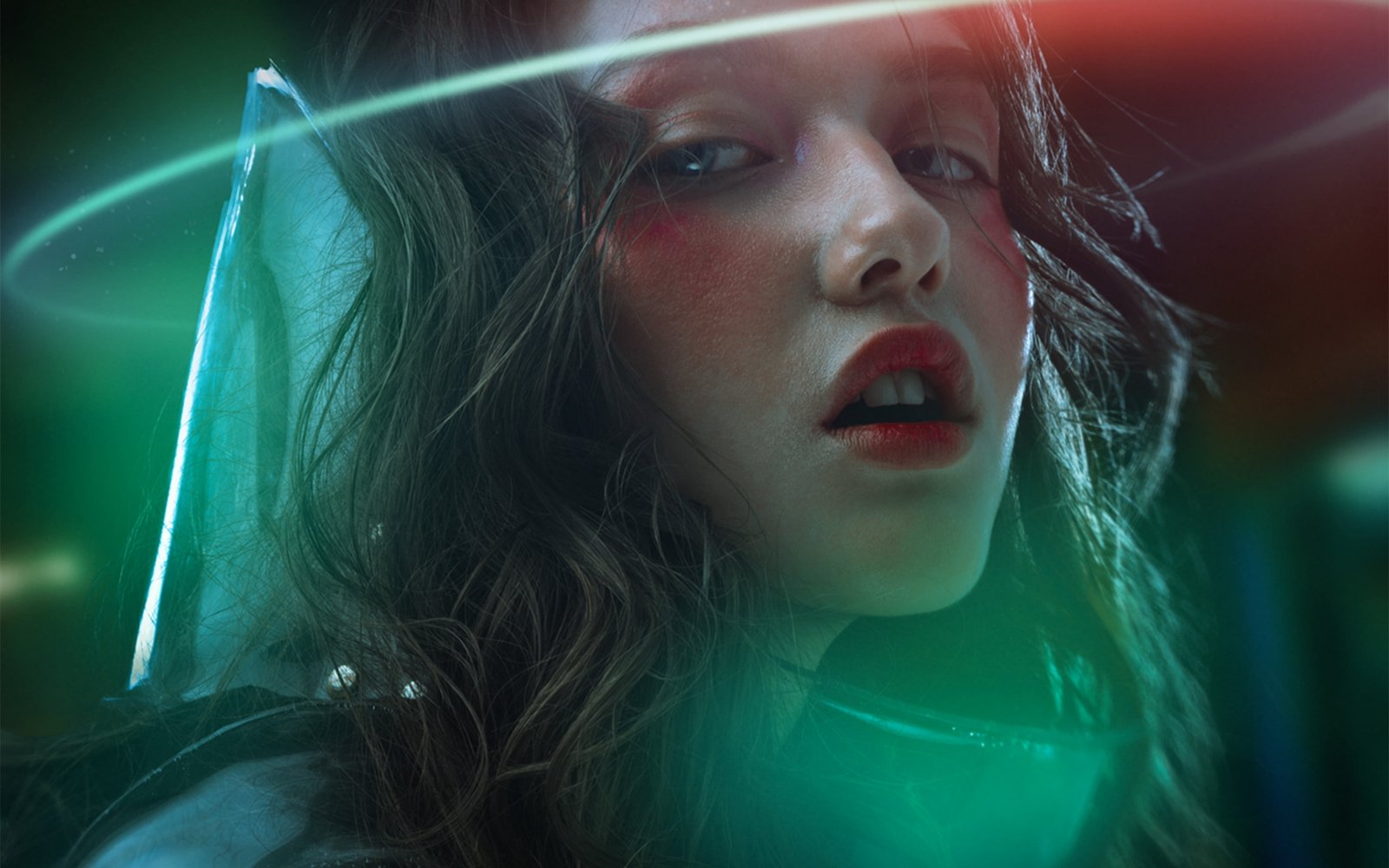 cyber girl beauty space headshot portrait one person 2k