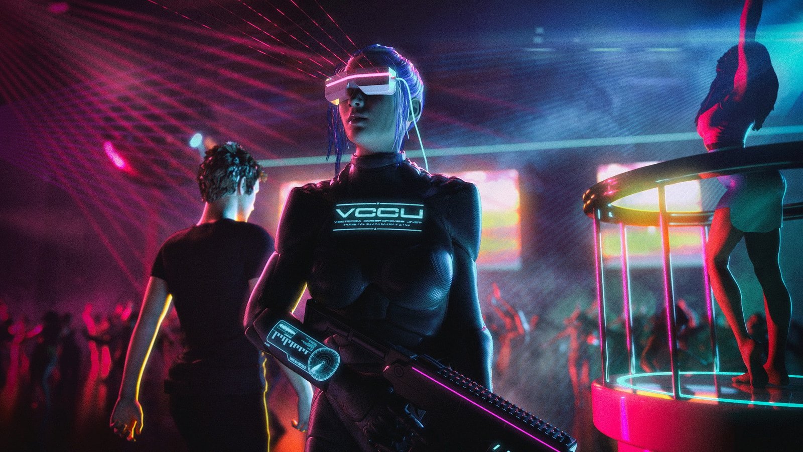 Girl Music Background Club Cyber Cyberpunk Synth Retrowave