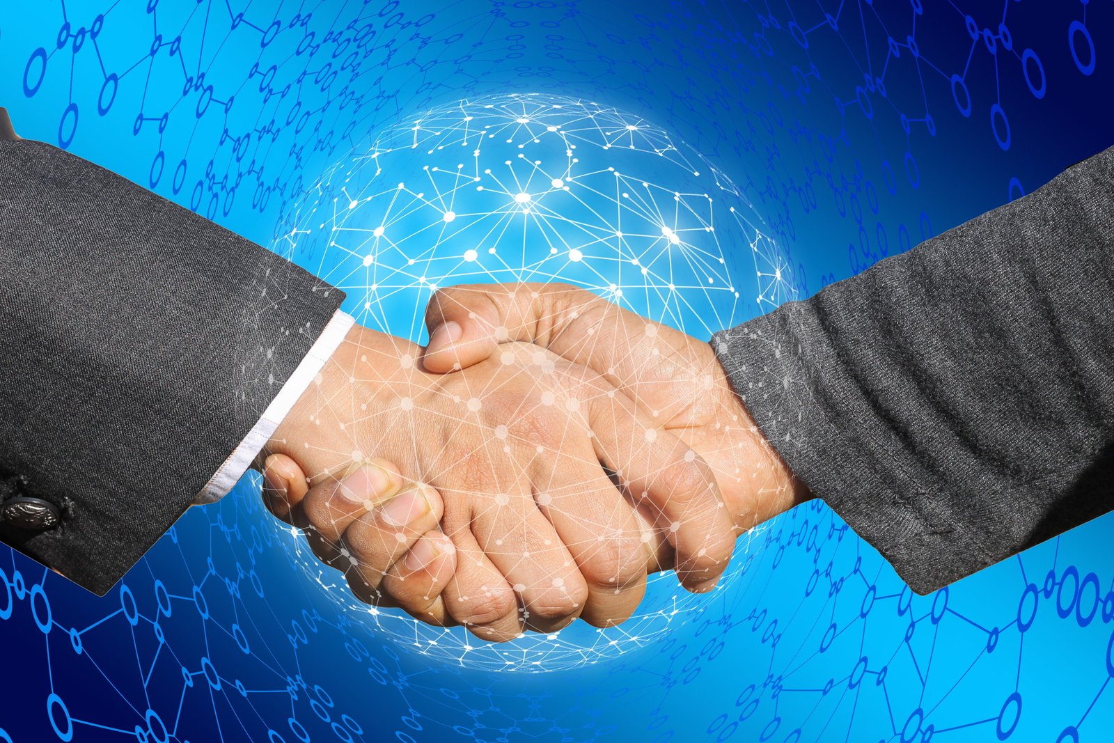 handshake shaking hands internet cyber network finger 2k 4k