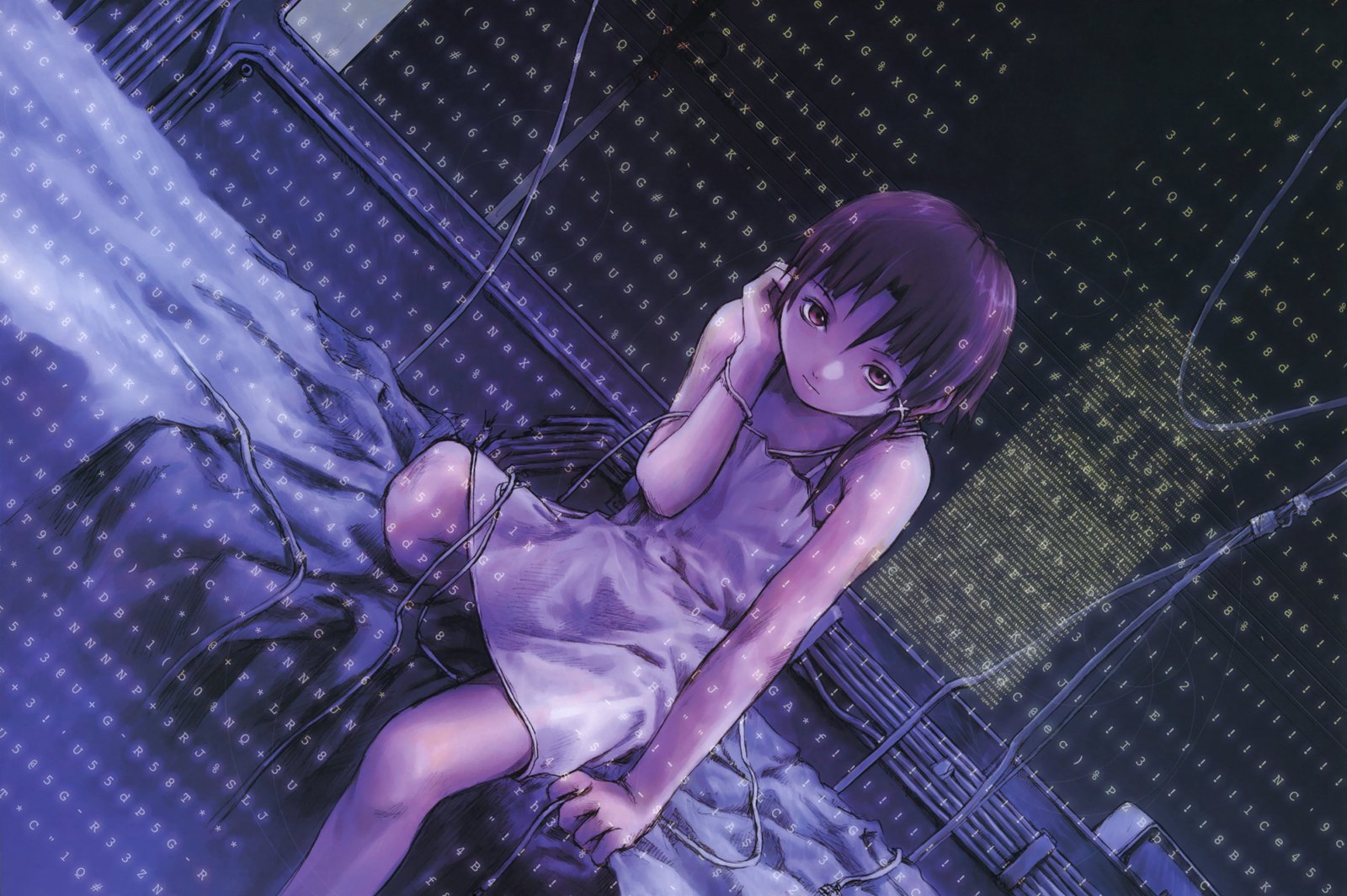 Lain Iwakura cyber cyberpunk Serial Experiments wires 2k 4k