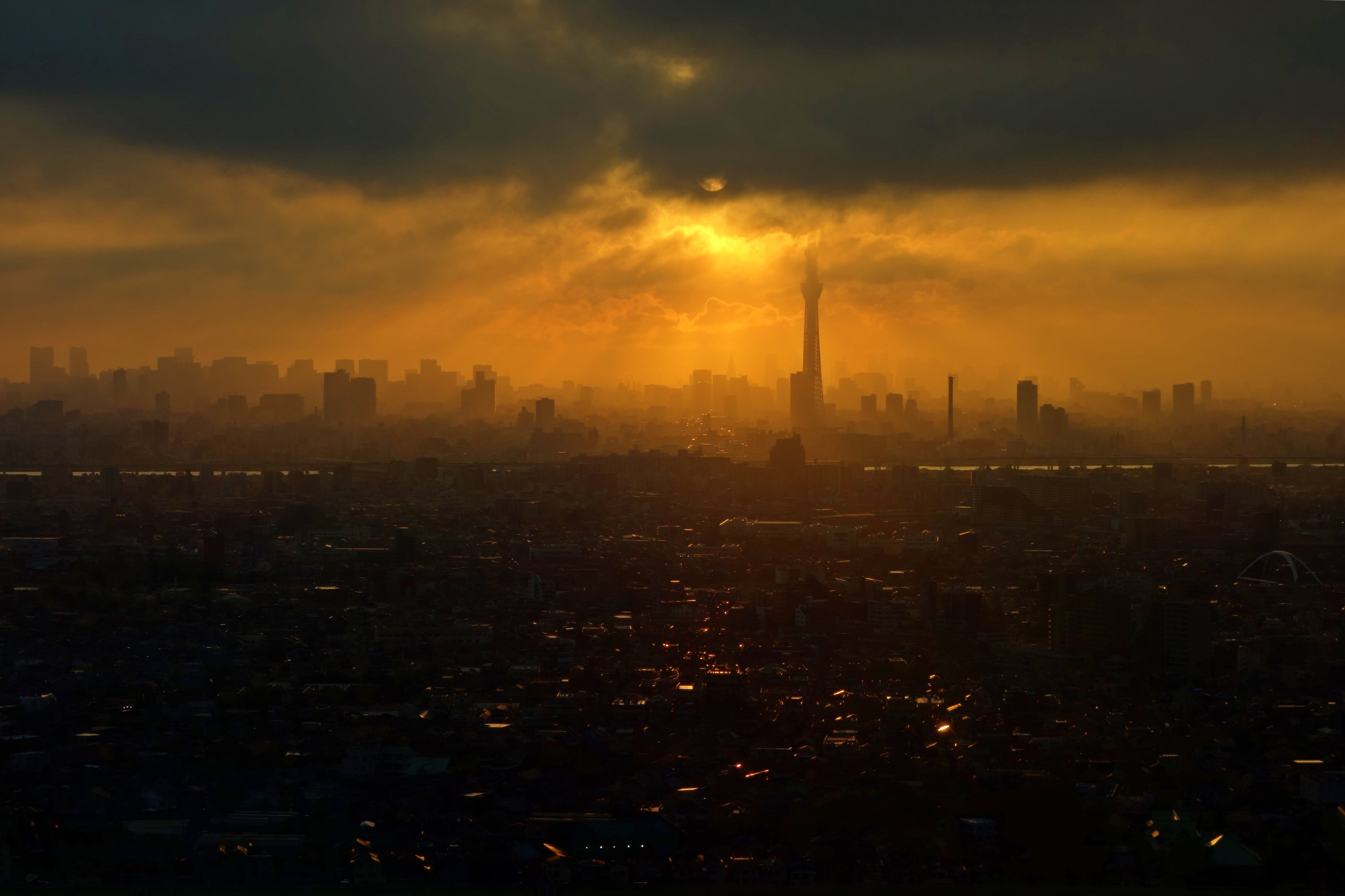 photo of city during golden hour tokyo sky tree 2k 4k