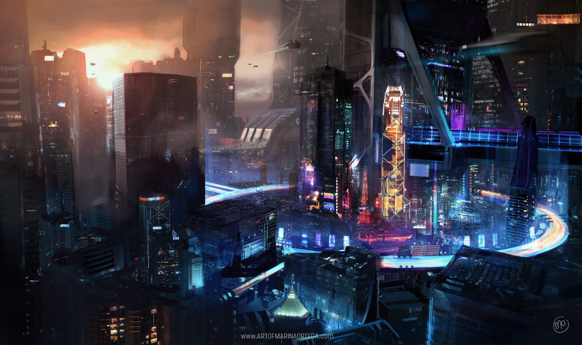 videogame digital wallpaper cyber cyberpunk science fiction 35