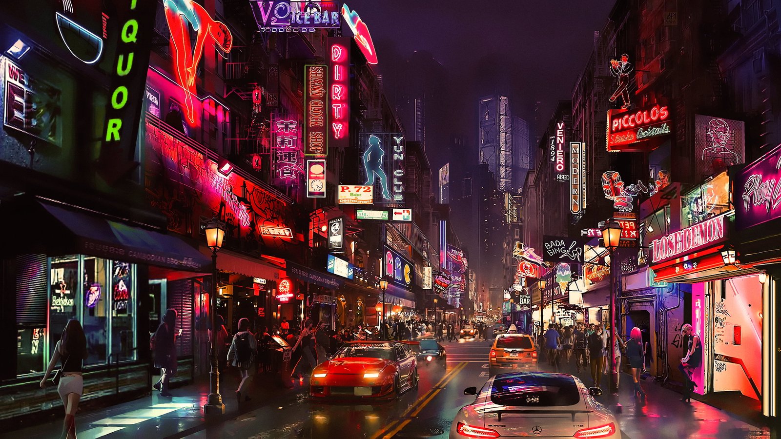 white vehicle night artwork futuristic city cyberpunk science fiction 2 2k