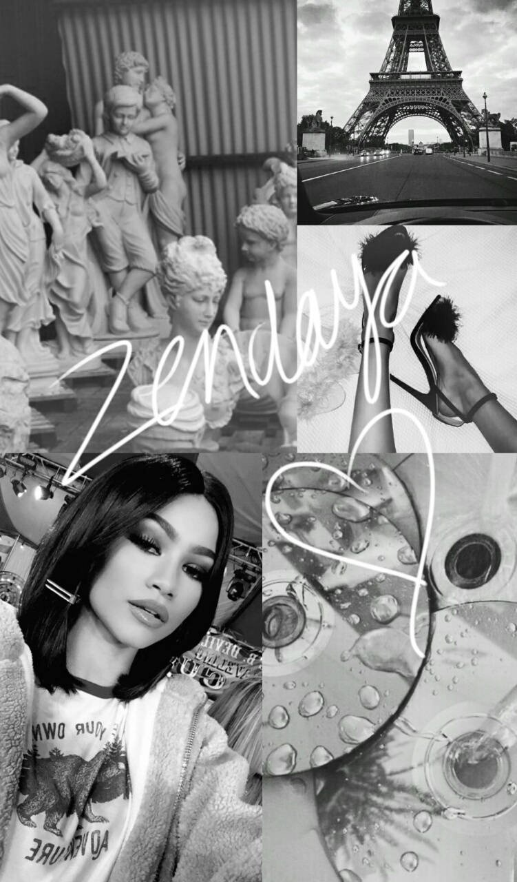 zendaya black and white collage actress hollywood
