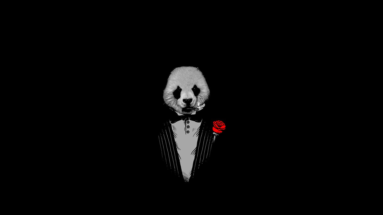 px black Panda The Godfather Abstract Photography HD Art