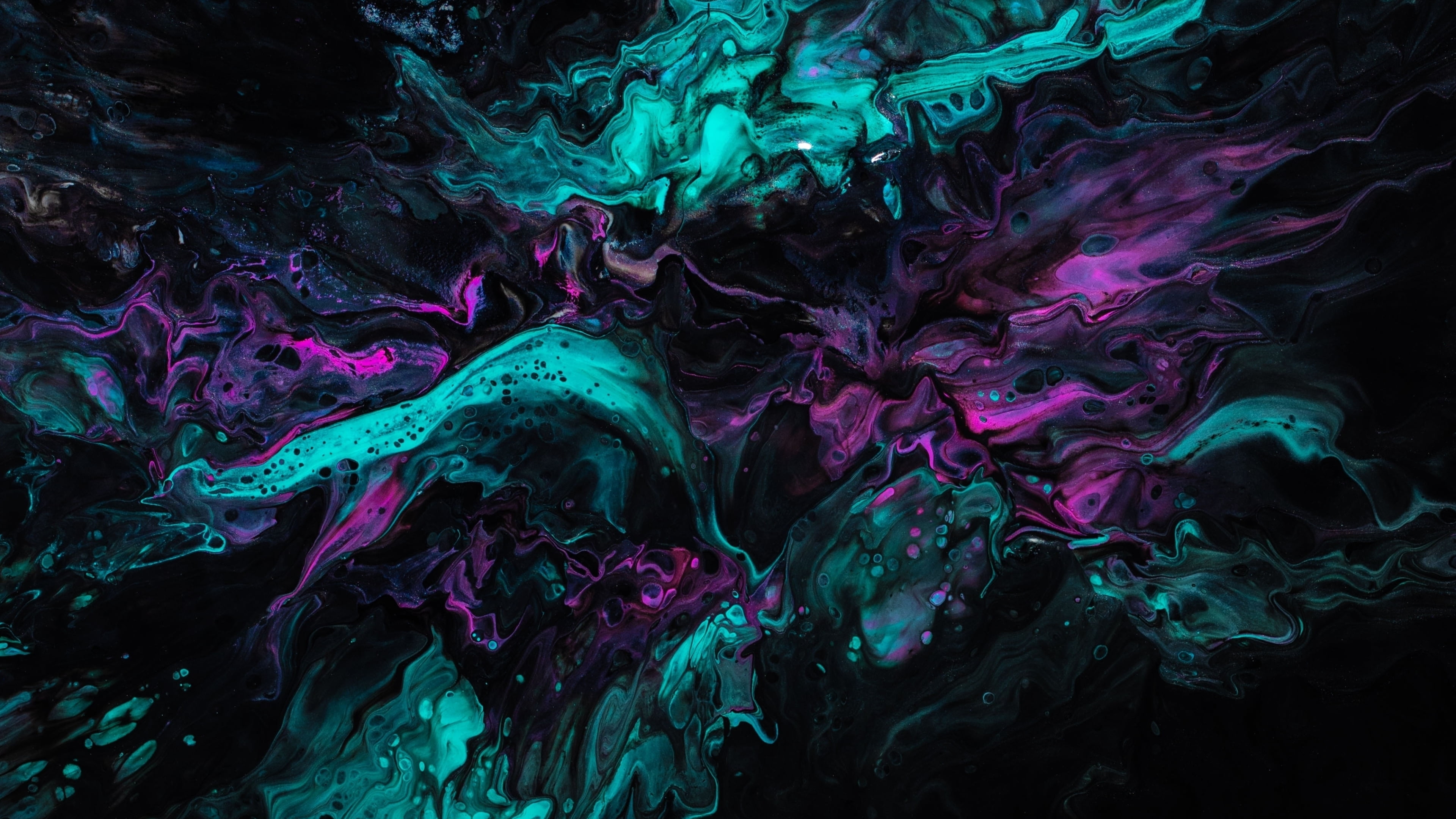 Abstract Smoke Purple Turquoise 2k