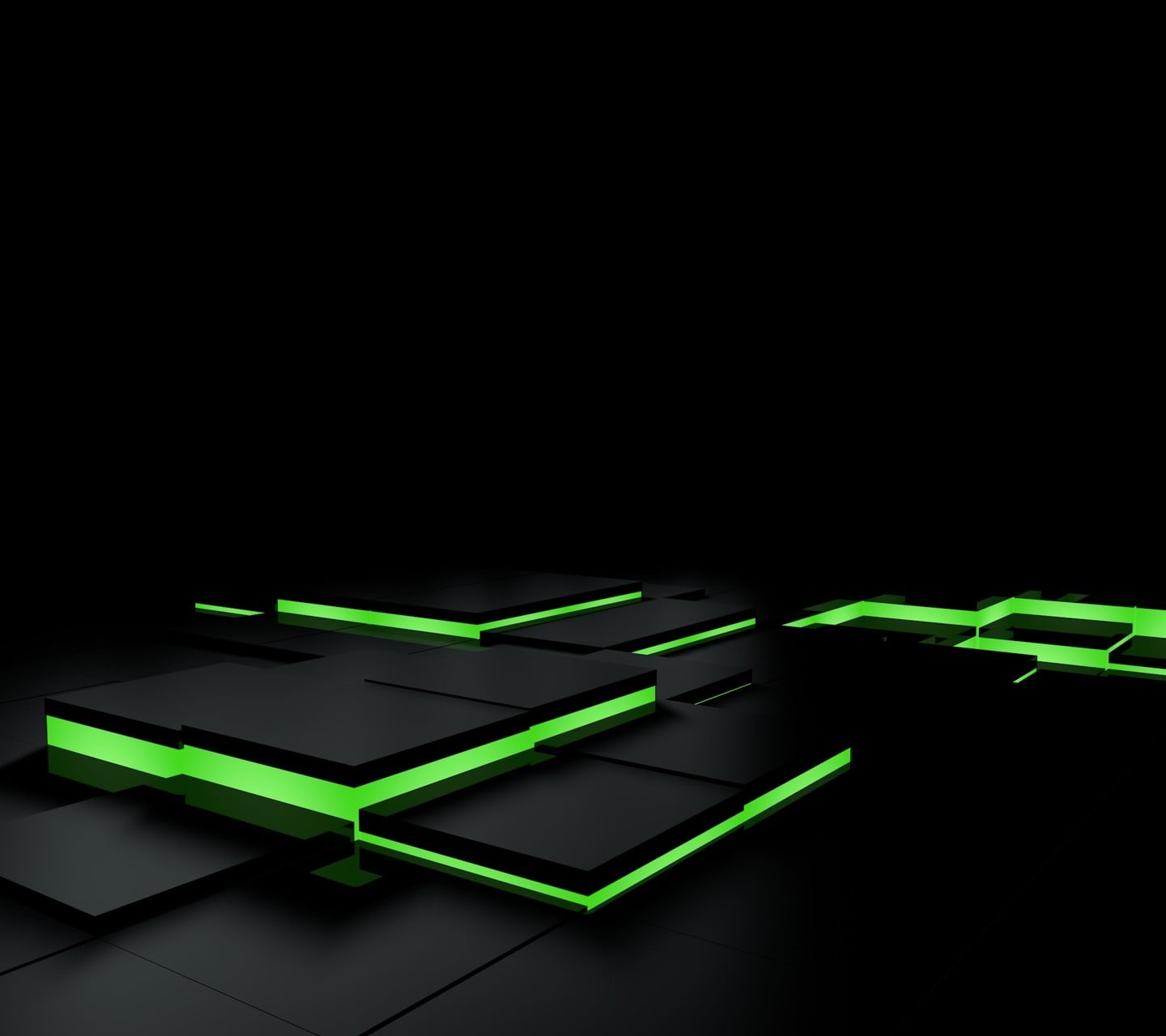 black and green LED template abstract Blocks square tiles